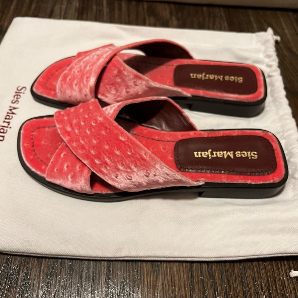 Sies Marjan Pink Cassie 20 Velvet Sandals, 37.5 - Picture 3 of 6
